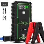 6000A 27000mAh Jump Starter Power Pack with Compass/10W Wireless Charger/Safety