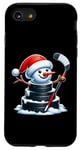 iPhone SE (2020) / 7 / 8 Cartoon Ice Hockey Puck Snowman with Santa Hat Christmas Case