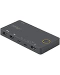 StarTech.com Switch KVM Hybride 2 Ports USB-A + HDMI & USB-C - Écran Unique 2.0 4K 60Hz Commutateur Compact Desk