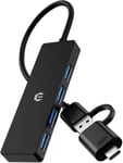 Hub Usb,4-Port Usb 3.0 Hub Pour Macbook Pro/Air,Adaptateur Multiport Usb Ultra-Slim 5 Gbps Data Hub Pour Imac Pro,Xbox,Ps4,Dell,Hp,Surface,Tesla Model 3,Hdd