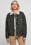 Urban Classics Ladies Oversized Sherpa Denim Jacket Lined Women's Denim Jacket