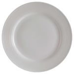 16-Piece White Ribbed Dinner Set - Porcelain Plates, Bowls, Mugs, Durable Tablew