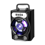 Bluetooth Högtalare Subwoofer Hifi Med Mic Led Ljus Stöd Tf Card Fm Radios U Disk Hemmabio Ljudsystem black