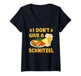 Womens Beer Tent I DON'T GIVE A SCHNITZEL Funny Bavaria Oktoberfes V-Neck T-Shirt