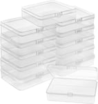 12 Large Clear Plastic Storage Boxes Craft Bead Jewellery & Pill Container Cases