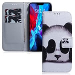 MRSTER Cuir Premium Coque pour Xiaomi Redmi Note 8, Durable Léger Classique Conçu Étui en PU Cuir Portefeuille Etui Housse pour Xiaomi Redmi Note 8. EF PU- Panda