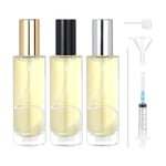 3 Pièces Vaporisateur Parfum Verre 30ml, Flacon Parfum Vide Rechargeable, Atomiseur Parfum en Verre, Bouteille Parfum Vide pour Voyage, Vacances,