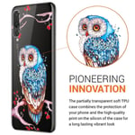 Eouine EouineHuawei P20 Pro Case, Phone Case Clear with Flower Animals Pattern [Ultra Slim] Shockproof Soft Gel TPU Silicone Back Cover Bumper Skin for Huawei (Colourful Owl)