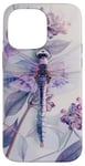 iPhone 14 Pro Max Dragonfly Surrounded by Lilac Flowers and Leaves Case