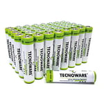 Tecnoware Power Systems - Batteries Ultra Alcalines AAA | Longue Durée de Vie | Sécurité Maximale | Emballage Écologique | 1.5 Volts, Blanc, AAA