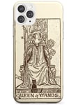 Queen of Wands Tarot Card Cream Slim Phone Case for iPhone 12 | 12 Pro TPU Protective Light Strong Cover with Psychic Astrology Fortune Occult Magic