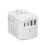 Tripper ADAPTATOR Chargeur de Voyage Adaptateur Universel Xoopar Blanc - + de 150 Pays - Tout en Un avec 2 USB Type-A et 2 USB-C - 110/230V