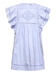 Broderie Anglaise Ruffled Dress Dresses & Skirts Dresses Casual Dresses Short-sleeved Casual Dresses Blue Mango