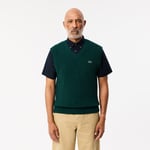 Lacoste Pull sans manche en laine cardée col V Taille M Vert Sinople