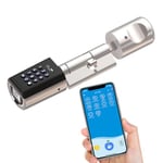 RUILON Serrure connectee porte entree - IP65 Serrure à code 5 minutes d'installation facile APP smartphone Commande Bluetooth Smart lock cylinder réglable 40x30 Epaisseur de la porte 50-100 mm