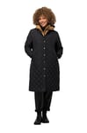 Ulla Popken Femme Grandes Tailles Veste matelassée 2-en-1, élément Softshell, col en Maille Noir 46+ 821401130-46+