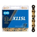 KMC X11-SL Bicycle 11 Speed Chain Super Light Gold Black Quick Link For Shimano