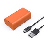 SMALLRIG NP-F550 Battery 3500mAh USB-C Camera Battery for Sony NP-F550 F750 F970, 3H Full Charged, Battery for Monitor, Video Light, Camcorder, Phone, Not for BMPCC 6K / 6K G2 / 6K Pro, Orange - 4971