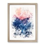 Ravine To The Clouds Watercolour Modern Framed Wall Art Print, Ready to Hang Picture for Living Room Bedroom Home Office Décor, Oak A4 (34 x 25 cm)