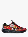 Skechers Kids' Skech Tracks Riptape Trainers, Red/Multi