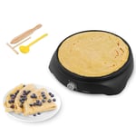 KOUQI Electric Crepe Maker, Aluminum Griddle Hot Plate Cooktop with Adjustable Temperature Control and LED Indicator Light, Includes Wooden Spatula and Batter Spreader