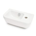 Integra Lave-mains 37x22 cm avec trou pour robinetterie sur la droite, Blanc (7091-003-0029)