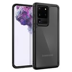 ORETECH Coque Galaxy S20 Ultra, Coque Samsung Galaxy S20 Ultra Transparente Housse Hybride Robuste Antichoc [Coussin d'air] Ultra Mince Mat Anti-Rayures Dur PC TPU Galaxy S20 Ultra 5G Etui 6.9“-Noir