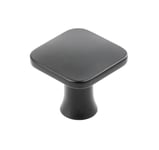 GTV - Bouton PIAZZA noir mat 30 x 30 mm I Boutons de meuble avec vis I Boutons d'armoire Boutons de cuisine Bouton de porte Poignée de tiroir Poignée de meuble I Coquillage : galvanisé, peint