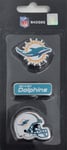 Nfl Football Miami Dolphins 3 Piece Badge Pin Set with Helmet Logo