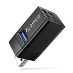 ORICO Mini USB Hub 3 Ports, Portable USB Splitter avec 1 USB 3.0 und 2 USB 2.0, High Speed Adapter pour Ordinateur Portable MacBook Ordinateur de Bureau Lecteur Flash Imprimante Clavier Souris