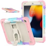 SEYMAC stock Case for iPad 9th/8th/7th Generation 10.2'', 3-Layer Full Body Protective Case with Pencil Holder, Screen Protector & Folding Stand, Case for iPad 10.2 inch 2021/2020/2019, Pink