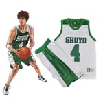 GGOODD Anime SLAM DUNK Cosplay Costume Xiangyang High School Fujima Kenji NO.4 Basketball Team Green Jersey Sportswear Uniform,XXL