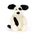 Jellycat Bashful Puppy M Plush Dog Sitting Height 20cm Black & Cream