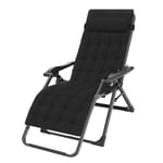 AWJ Zero Gravity Lounge Chair，Adjustable Folding Chairs Chaise Recliner with Headrest,Outdoor Indoor Patio Pool Support 330lbs （Black）