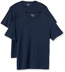 Amazon Essentials Men's T-Shirt Regular-Fit Short-Sleeve Crewneck, Pack of 2, Navy, XXL Plus Tall