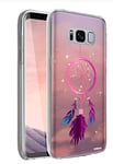 Evetane - Coque Silicone Compatible Samsung Galaxy S8 Plus - Protection Intégrale 360, Fine et Transparente - Coque Avant & Arrière - Haute Résistance - Attrape rêve Rose