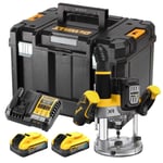 DeWalt DCW620H2 18volt XR Brushless Plunge Router + 2 x 5Ah Powerstack Batteries