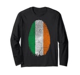 Ireland Flag Fingerprint Irish Gift for Irish People Long Sleeve T-Shirt