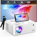 [Keystone Électrique 6D/4P] Videoprojecteur WiFi Bluetooth 21000L,Full HD 1080P Projecteur 4K Supporté,PPT,Zoom 50%,RétroProjecteur Video pour TV Stick/iOS/Android/USB/PC(Q53)