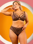 Curvy Kate Scantilly Senses Plunge Bra Leopard Brown, Brown, Size 32J, Women