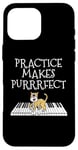 Coque pour iPhone 16 Pro Max Chat piano, pianiste, professeur de piano