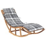 Transat Chaise Longue Bain De Soleil Lit De Jardin Terrasse Meuble D'extérieur À Bascule Avec Coussin Bois De Teck Solide Helloshop26 02_0012948