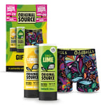 Original Source x Oddballs Gift Set, Lime Shower Gel, Lemon & Tea Tree Shower Gel, Oddballs Boxers, Gifts for Men, Birthday Gift, 100 Percent Natural Fragrance, Vegan, Cruelty Free