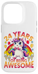 iPhone 14 Pro 24 years of being awesome unicorn It's my 24th birthday Case