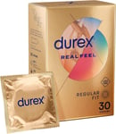 Durex Real Feel Condoms, Regular Fit, 30S, Latex Free - FREE NEXT DAY DELIVERY