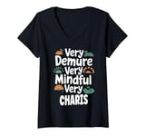 Womens CHARIS Personalized Very Demure Very Mindful CHARIS Name V-Neck T-Shirt