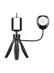 APEXEL Phone holder/tripod APL-JJ21FL with LED light (black)