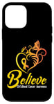 Coque pour iPhone 12 mini Soutien jaune pour la sensibilisation au cancer de l'enfant Believe Butterfly