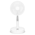 Trebs 99380 Ventilateur de table - Portable et alimenté par piles - Support télescopique - Batterie 10000 mAh - 4 vitesses - Blanc