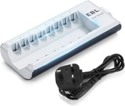 EBL 8 Bays Indepedent AA AAA Battery Charger for Ni-MH Ni-CD Rechargeable 808